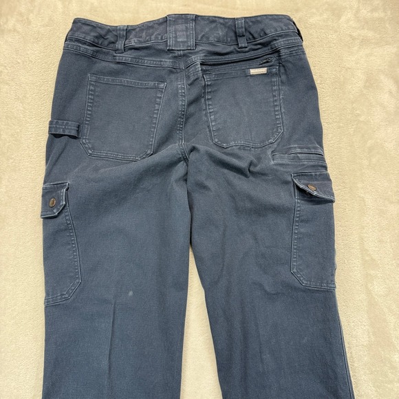 Duluth Trading Co Pants Womens 12 Curvessetter Waistband Navy Blue Cargo Trouser - Picture 8 of 15